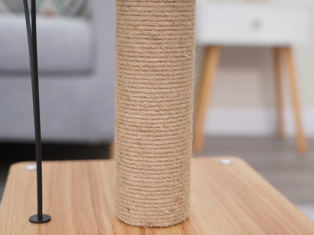 Vibrant Life 3-Level 30" Minimalist Cat Tree with Large Condo and Perch, 3 Toys, Beige - Image 6