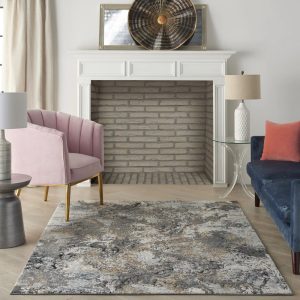Nourison Ludlow Eclectic Grey/Multi 5'3" x 7'3" Area Rug, (57)