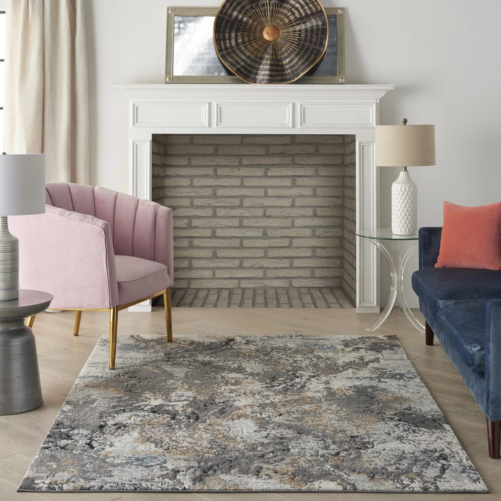 Nourison Ludlow Eclectic Grey/Multi 5'3" x 7'3" Area Rug, (57)