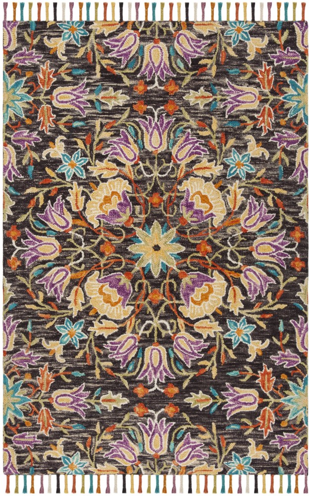 Safavieh Handmade Aspen Lutie Boho Tribal Wool Rug Black/Purple 8" x 10" 8" x 10" Indoor,Handmade Rectangle - Image 3