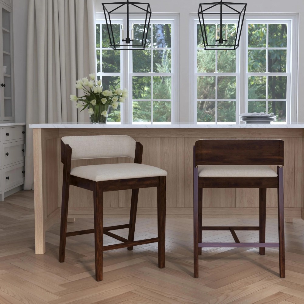 Hillsdale Furniture Dresden Wood Counter Height Stool, Walnut - Image 2