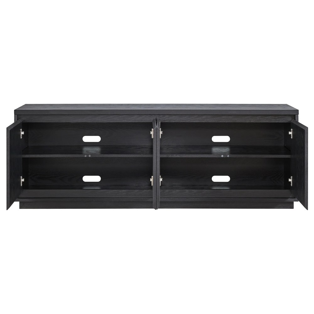 Evelyn&Zoe Presque Rectangular TV Stand for TV's up to 75", Black Grain - Image 5