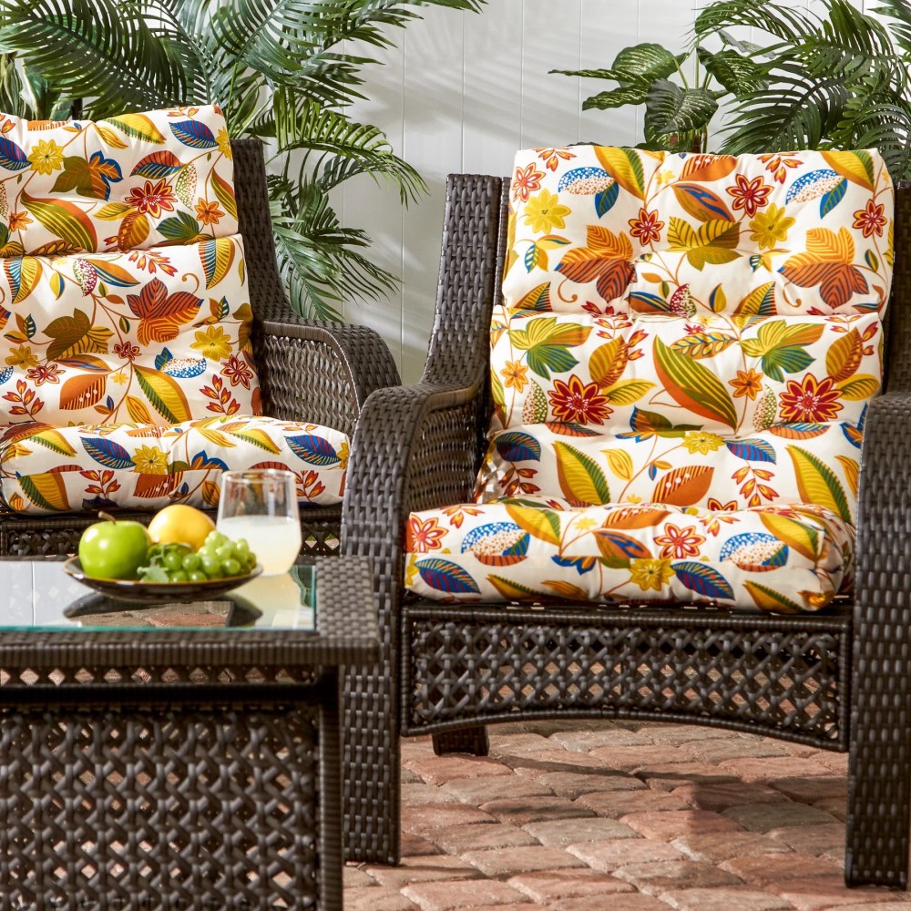 Sunbeam 44 x 22 in. Outdoor High Back Chair Cushion (2-Pack) by Greendale Home Fashions - Image 43