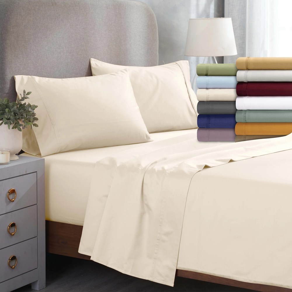 Superior Egyptian Cotton Eco-Friendly 1200 TC Sheet Set, Full, Burgundy - Image 5