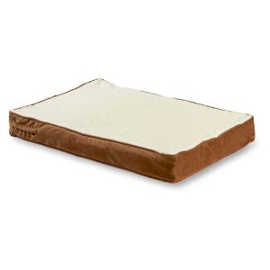 BINLIS Happy Hounds Small Orthopedic Dog Bed with Reversible Cover,  Latte Solid