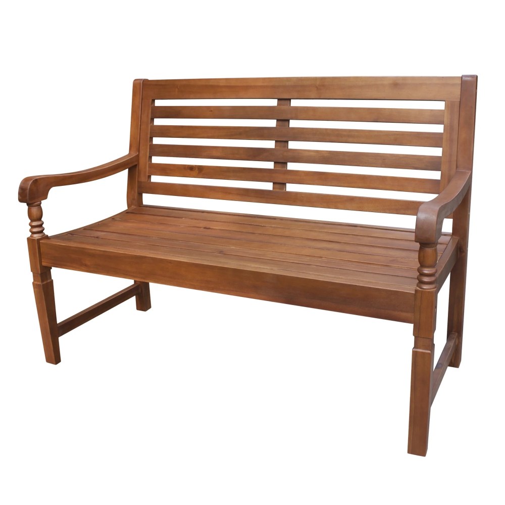49" Brown Wooden Nantucket Garden Bench - Image 3