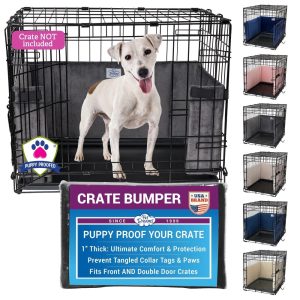 Pet Dreams Dog Crate Bumper - Patented Comfy Liner & Dog Tail Protector for Inside Crate, Fits iCrate Cages 18, 24, 30, 36, 42, 48 Inches Grey, Large, 36"