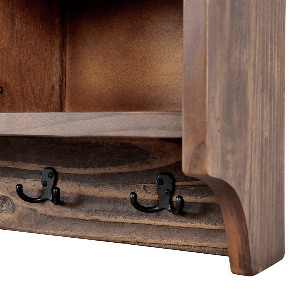 Alaterre Furniture Pomona Industrial 48 in. Solid Wood & Metal Coat-Rack With 6 Strong Coat Hooks and 4 Cubbies - Image 7