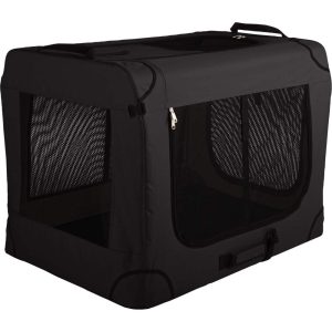 PETMAKER Soft Dog Crate with Divider Panel - Collapsible Dog Crate for Medium Dogs (Black)