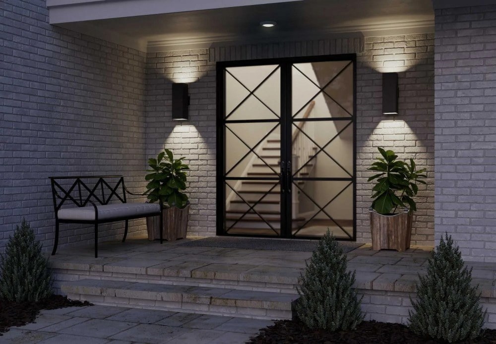 Progress Lighting, Crawford, 2-Light Outdoor Wall Light, Antique Bronze, Aluminum, 6"x18"x8.88", Damp Rated, Halogen - Image 8