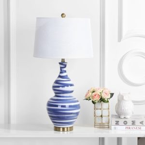Safavieh Aviana 32.5 In. High Table Lamp, White/Blue
