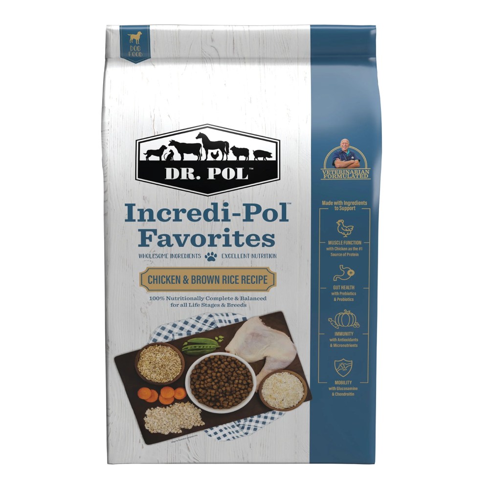 (6 pack) Dr. Pol Incredi-Pol Favorites Chicken and Brown Rice Recipe Dog Food - 6lb - Image 2