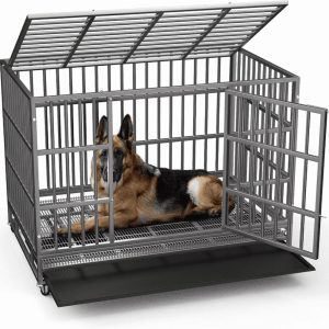 Vitesse Heavy Duty Indestructible high Anxiety Dog Crate cage for Outdoor and Indoor with Removable Tray