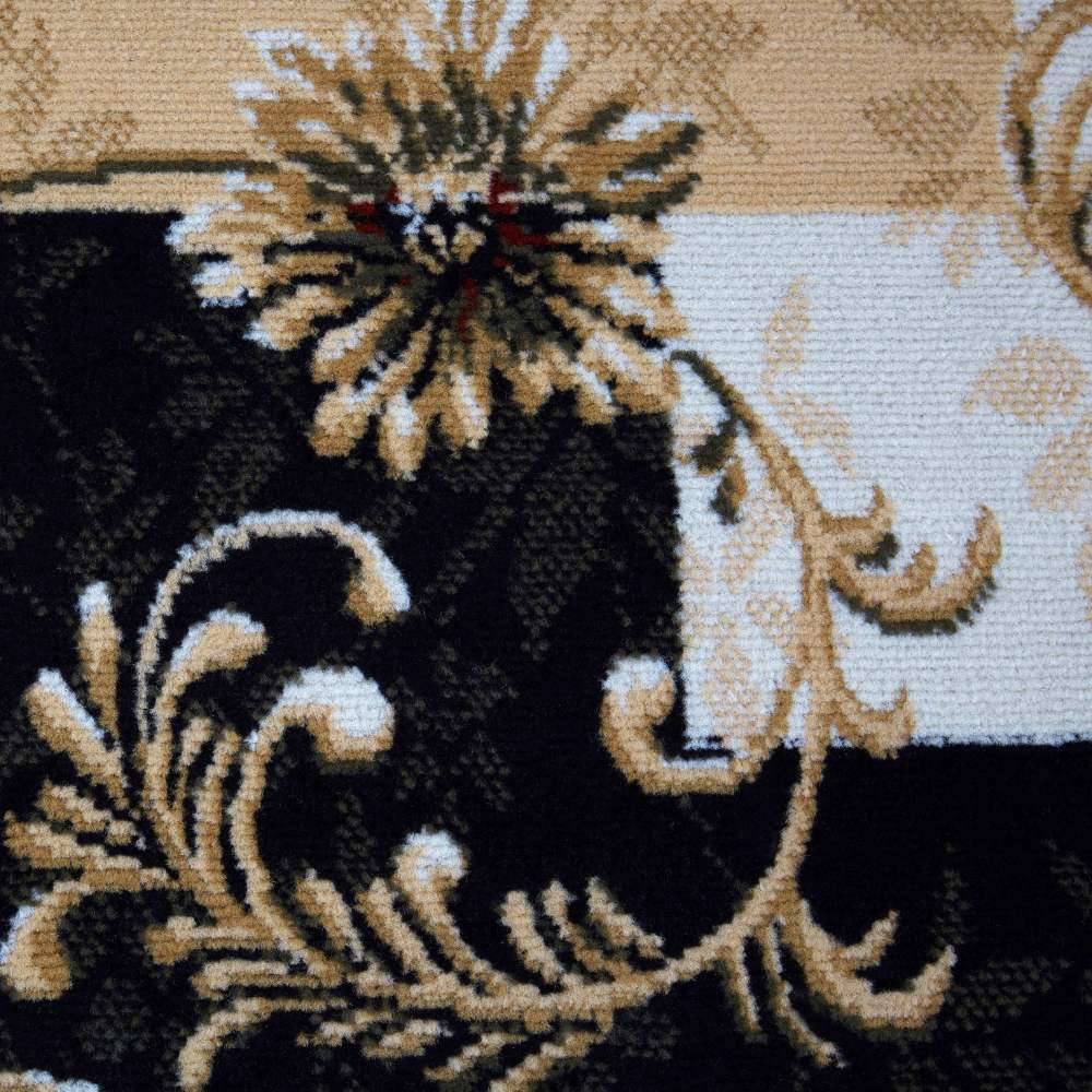 Home Dynamix Optimum Byron Contemporary Color Block Floral Area Rug, Black/Beige, 7'8"x10'4" - Image 3