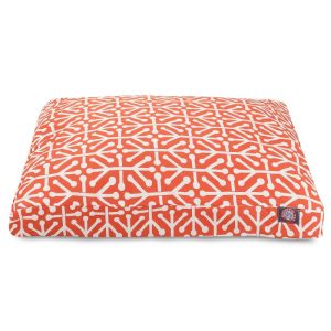 Majestic Pet  Aruba Rectangle Pet Bed For Dogs,  Removable Cover,  Orange,  Medium