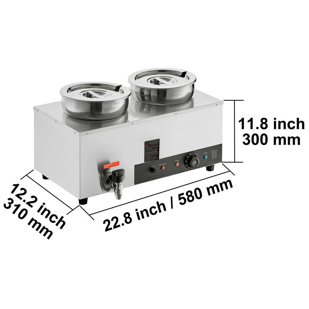 VEVOR Commercial Soup Warmer Soup Station with 27.4 Qt Pot Soup Kettle Warmer - Image 6
