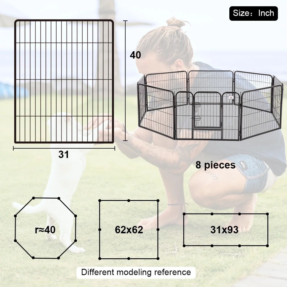 BestPet Dog Playpen 8/16/24/32 Panels Heavy Duty Dog Pen 40" Height x 32" Width Dog Exercise Pen Cat Fence with Doors for Large Dogs, Outdoor/Indoor, RV, Camping, Yard - Image 7