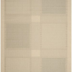 Safavieh Courtyard Eileen Geometric Indoor/Outdoor Area Rug, Natural/Olive, 6'7" x 9'6"