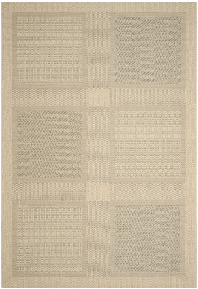 Safavieh Courtyard Eileen Geometric Indoor/Outdoor Area Rug, Natural/Olive, 6'7" x 9'6"