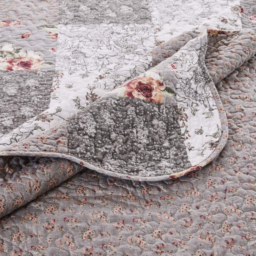 Barefoot Bungalow Giulia Cotton-Rich Floral Patchwork Print Quilt Set, 3-Piece King/Cal King, Adult - Image 4