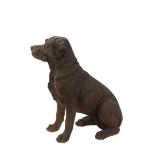 Hi-Line Gift 21.25" Brown Labrador Retriever Sitting Garden Statue,  Durable