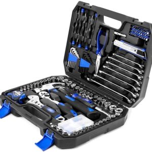 199-Piece Hand Tool Set,PROSTORMER Mixed Socket Wrench Household/Auto Repair Tool Kit with Toolbox Storage Case for Mechanical Repair,DIY,Home Maintenance