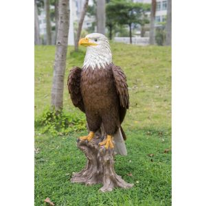 HI-LINE GIFT LTD. LARGE BALD EAGLE ON STUMP STATUE