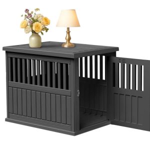 EasyUp Dog Crate Furniture End Table Night Stand Furniture with Lockable Latch for Small to Large Dogs Side End Table,  Modern Dogs Kennel Indoor