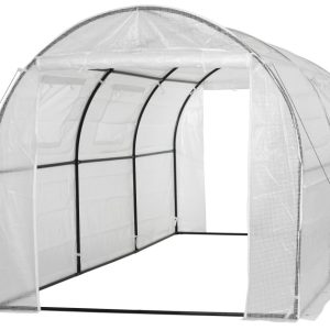 Machrus Ogrow Deluxe Walk-In Tunnel Greenhouse with White Cover-Large,  Heavy Duty Greenhouse for Outdoors