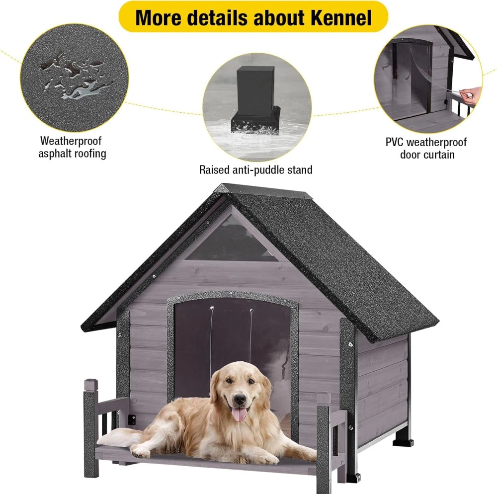 Aivituvin Heated Dog House Outdoor 45" Large Dog Kennel with Metal Frame Insulated Indoor Dog Cage for Small Medium Large Dogs with Heater and Insulated Liner - Image 8