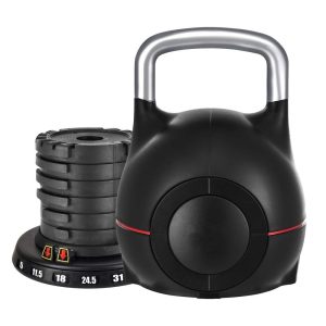 VEVOR Kettlebell,  Adjustable Kettlebell with 7 Weight Levels (5,  11.5,  18,  24.5,  31,  37.5,  44 lbs),  Die-Cast Aluminum and ABS Material,  for Grip Strength Training,  Full-body Workout & Cross-