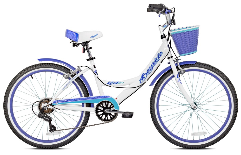 24" Kent Bayside Multi-Speed Girl's Bike, White/Purple, Ages 12 Years