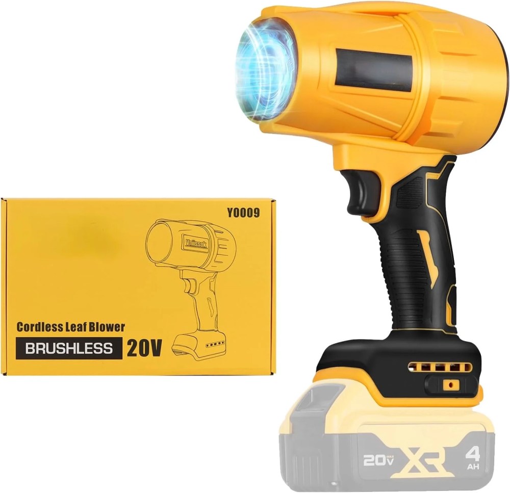 Electric Cordless Leaf Blower Dust Blower for DEWALT 20V Battery,High-Speed Motor Handheld Jet Fan Air Blower for Patio Cleaning,Lawn Care,Blowing Leaves and Dust (No Battery/Charger)