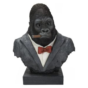 Hi-Line Gifts 18.75" Gorilla Head Outdoor Garden Statue