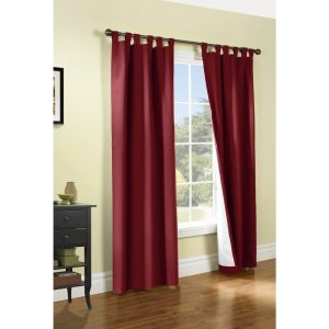 Commonwealth Thermalogic Weather Cotton Fabric Tab Panels Pair - 8095" - Burgundy