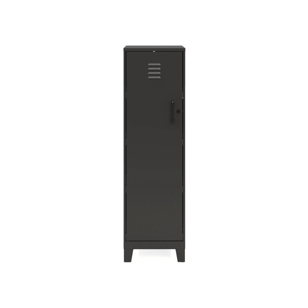 Space Solutions 53.38 inch High 4 Shelf Storage Locker Cabinet, Welded Metal, Fully Assembled, Vented Door, 3 inch Riser Legs, Black - Image 15