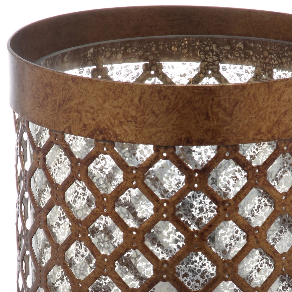 Safavieh Borden 11.5 in. H Hurricane Table Lamp, Gold, Set of 2 - Image 2