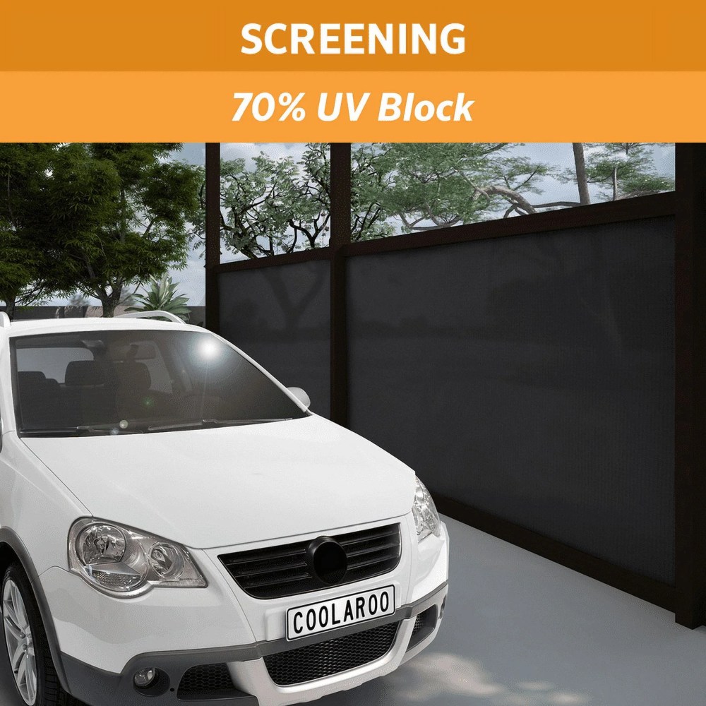 Coolaroo Privacy Screen Shade Fabric with 70 UV Block Protection for Fence, Carports, Balcony, Wind Block, Car Protection, 6" x 100", Black - Image 5