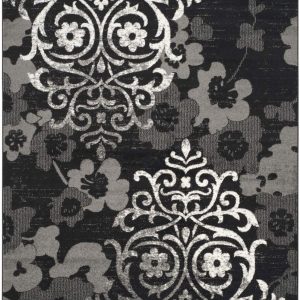SAFAVIEH Adirondack Hortense Floral Area Rug, Black/Silver, 10" x 14"