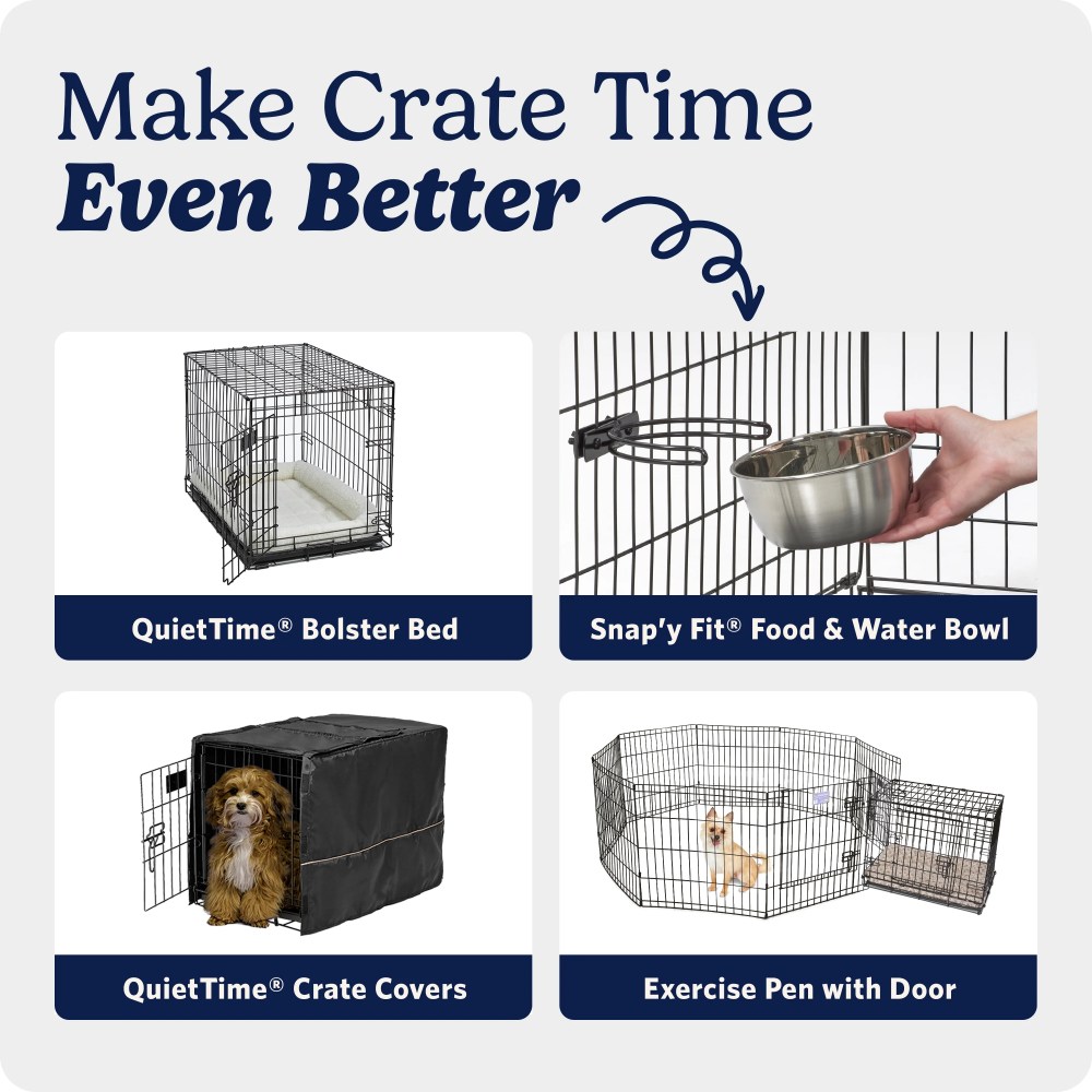 MidWest Homes for Pets 42-Inch Two-Door iCrate Folding Dog Crate with Divider Panel, Leak-Proof Tray & Secure Latches-Metal Wire Kennel for Large Breeds-Portable, Durable & Easy to Assemble - Image 8