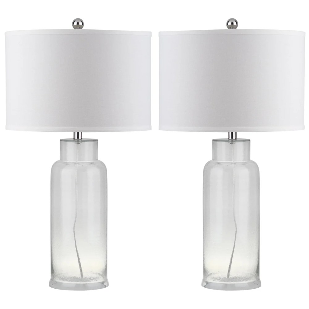 SAFAVIEH 29 in. H Sea Glass Bottle Table Lamp, Clear, Set of 2 - Image 6