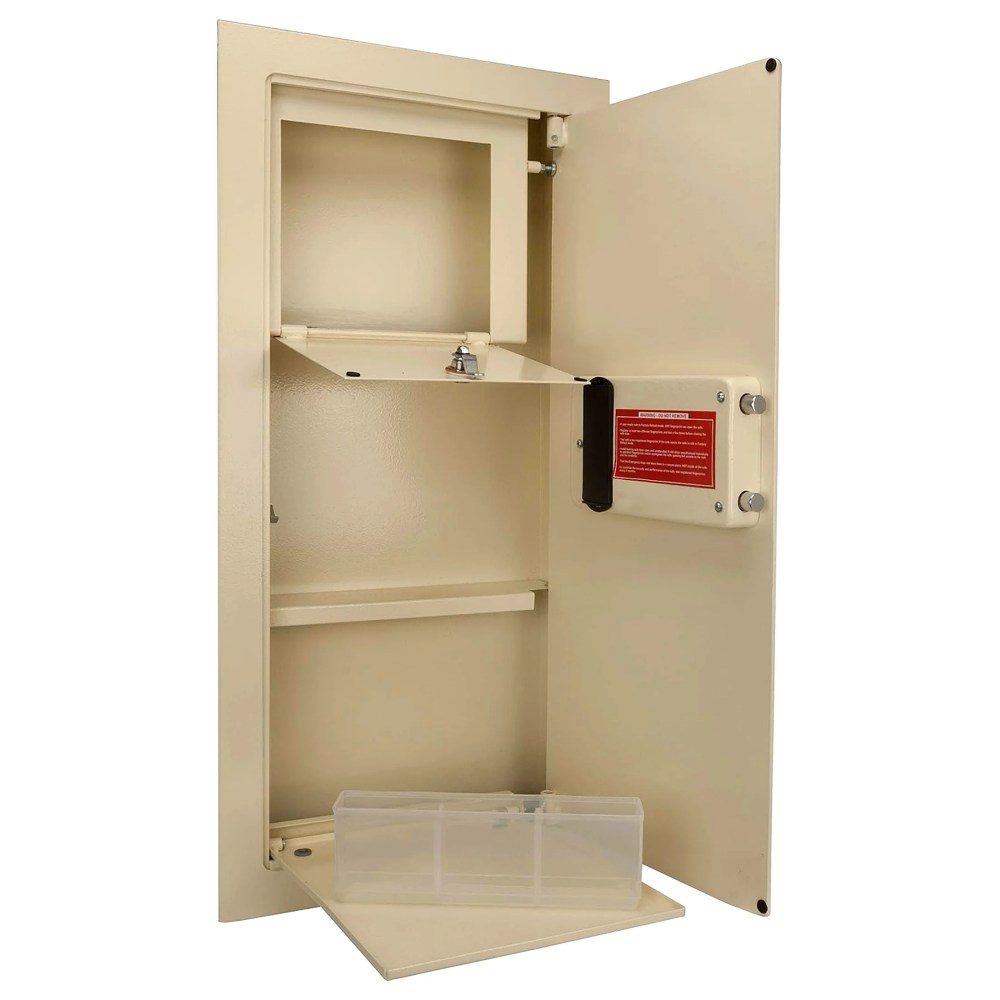 Barska 0.82 Cubic Ft Beige Color Large Biometric Wall Safe - Image 7