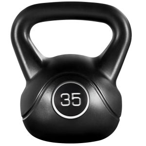 Yaheetech HDPE Coated Kettlebell for Home Gym Fitness Bodybuilding Weight Lifting,  Black,  35lbs