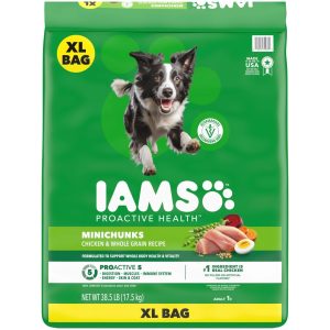 IAMS Proactive Health Adult Minichunks Chicken & Whole Grain Recipe Dry Dog Food,  38.5 Lb Bag