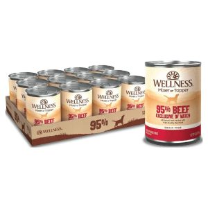 Wellness 95 Beef Natural Wet Grain Free Canned Dog Food,  13.2-Ounce Can (Pack of 12)