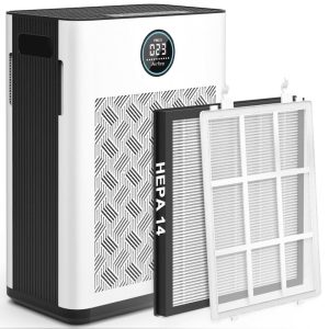 2025 Upgraded Air Purifier for Home Large Room 2300Ft2 with Washable Pre-filter,H14 True Hepa Air Purifiers for Bedroom with Timer,22dB Sleep Mode,for Pets Hair Pollen Odor Dander Dust Wildfire
