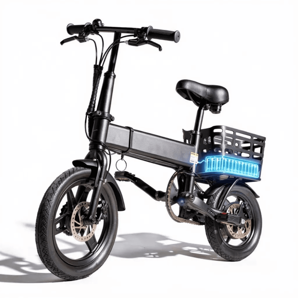 14" Electric Bike for Adults and Teens 14, 500W Motor Folding Ebike, 20MPH, 18-32Miles Range, Integrated 36V12Ah Battery, E-Mountain Bike, Dual Disc Brakes, Commuting/City, UL 2849