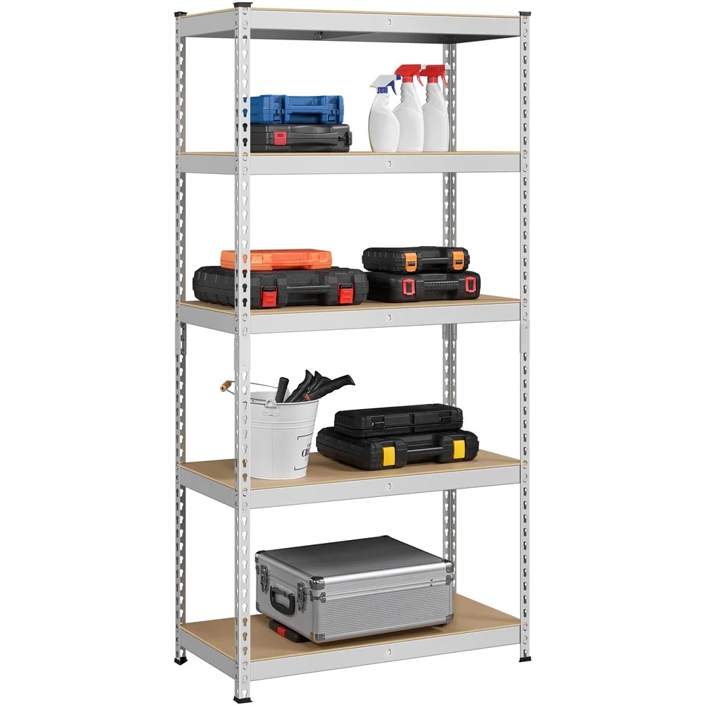 Alden Design 5-Shelf Boltless & Adjustable Steel Storage Shelf Unit, Silver, Holds up to 705 lb Per Shelf - Image 6