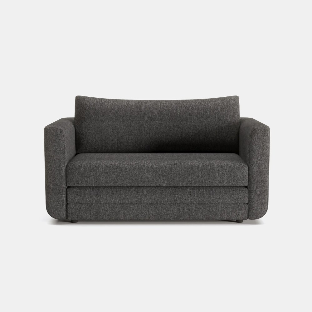 A&D Home Afton Faux Linen Loveseat, 2 Person Compact Sleeper Sofa Bed, Dark Gray - Image 5