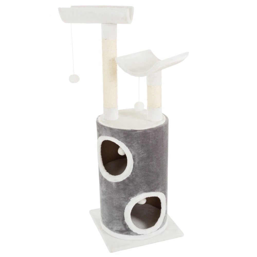 PETMAKER 45in Cat Tree with Perches, Condo, Scratch Posts, and Toys (Gray) - Image 5